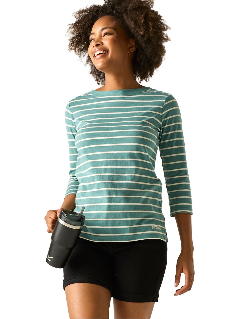 Regatta - T-shirt motif/style rayé BAYLETTE Bleu turquoise - Kiabi