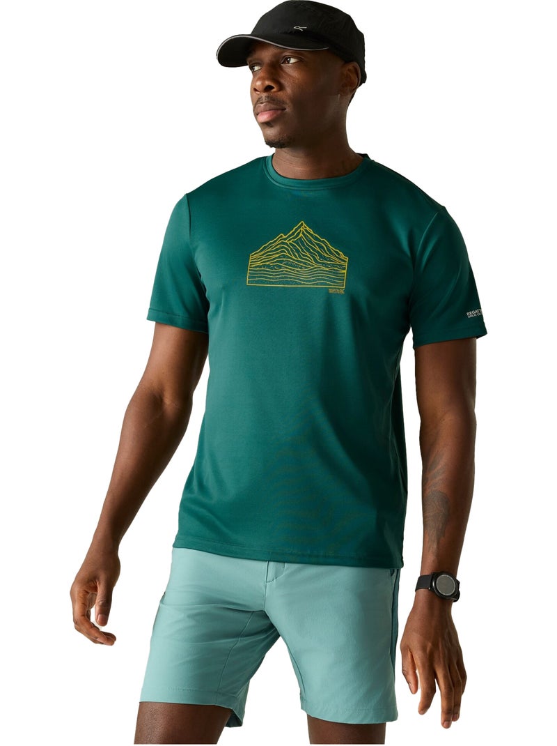 Regatta - T-shirt motif/style Topographique FINGAL Vert foncé - Kiabi