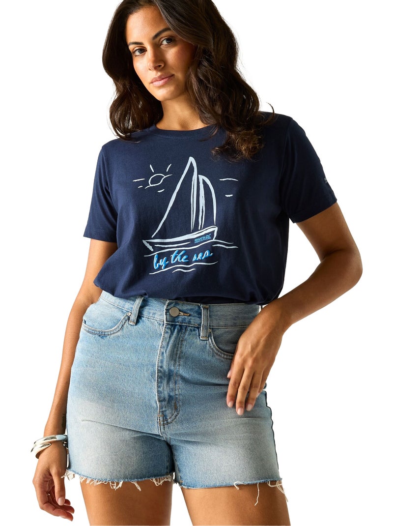 Regatta - T-shirt motif/style voilier FILANDRA Bleu marine - Kiabi