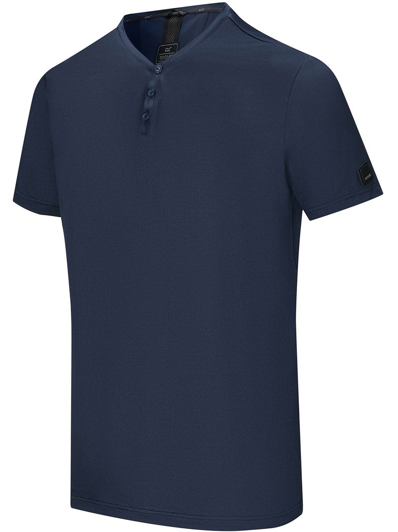 Regatta - T-shirt uni col V boutonné DEWI Bleu marine - Kiabi