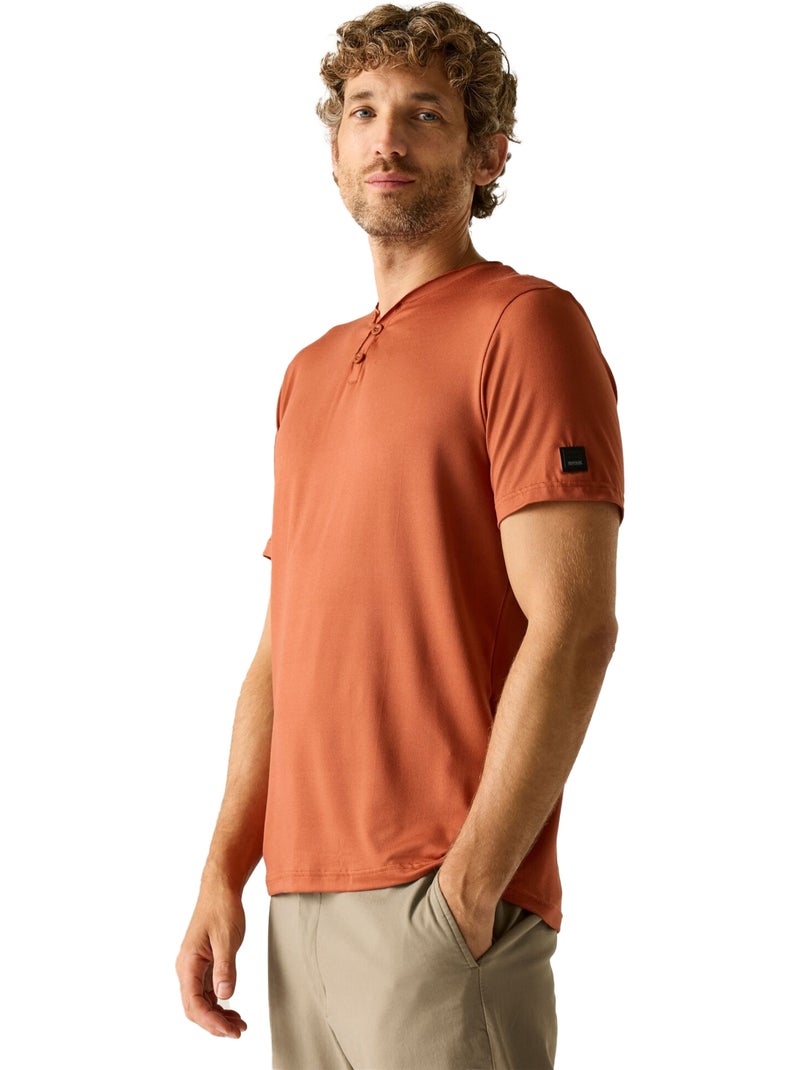 Regatta - T-shirt uni col V boutonné DEWI Orange clémentine - Kiabi