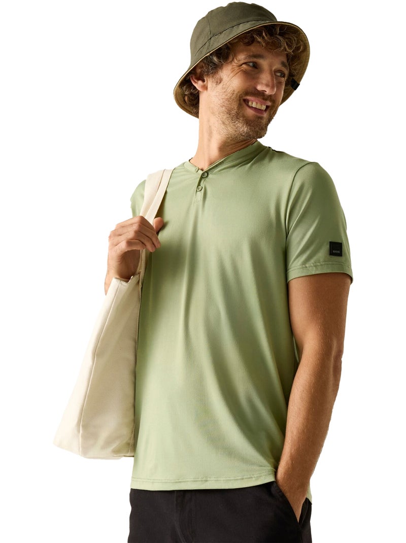 Regatta - T-shirt uni col V boutonné DEWI Vert pastel - Kiabi