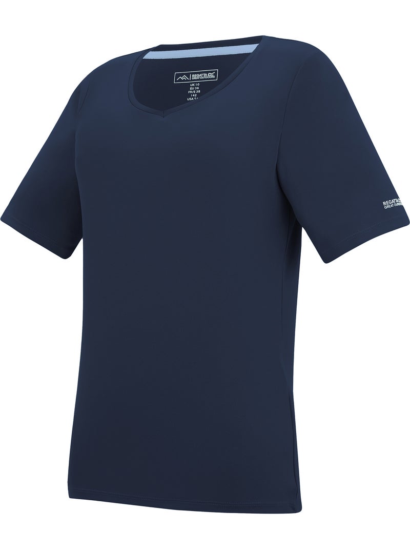 Regatta - T-shirt uni col V FINGAL Bleu marine - Kiabi