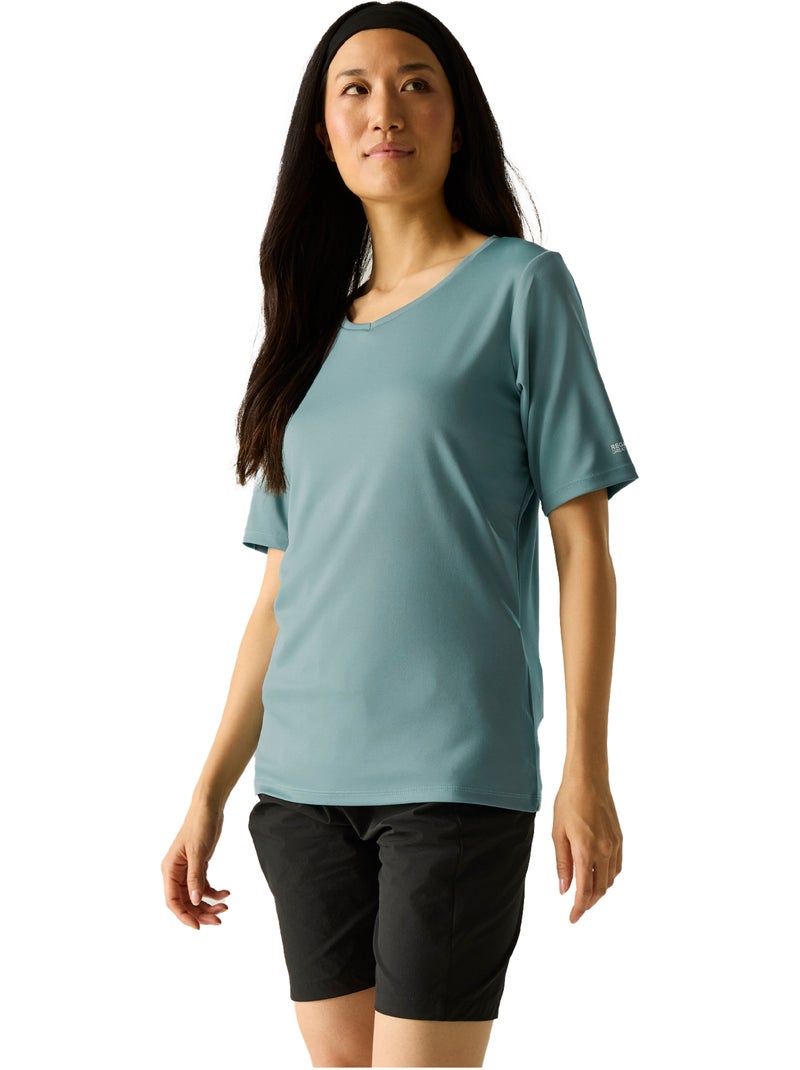 Regatta - T-shirt uni col V FINGAL Turquoise - Kiabi
