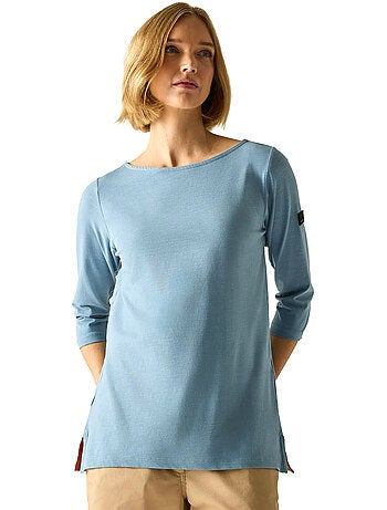 Regatta - T-shirt uni manches ¾ col bateau PEVIA