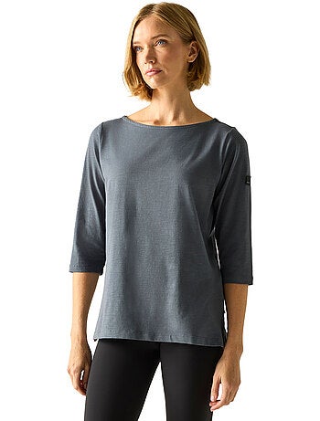 Regatta - T-shirt uni manches ¾ col bateau PEVIA