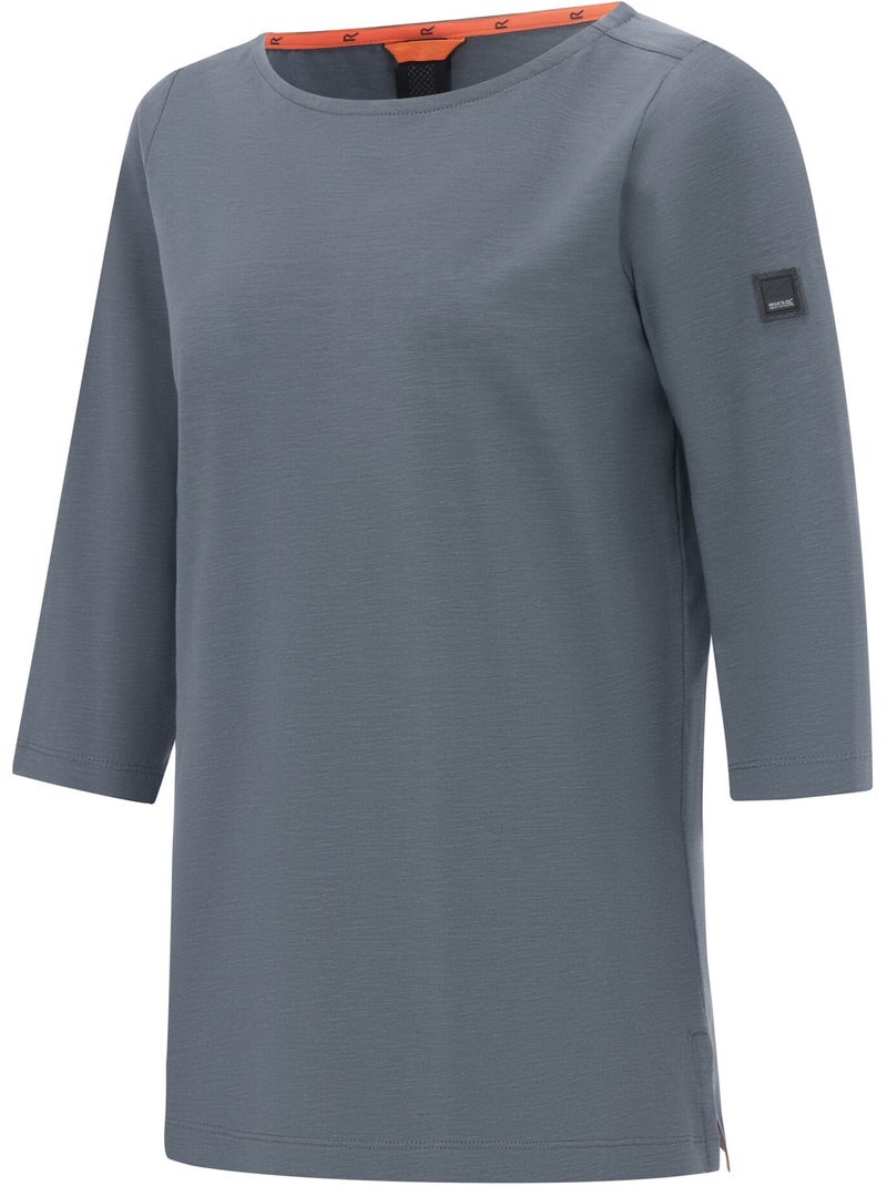 Regatta - T-shirt uni manches ¾ col bateau PEVIA Gris foncé - Kiabi
