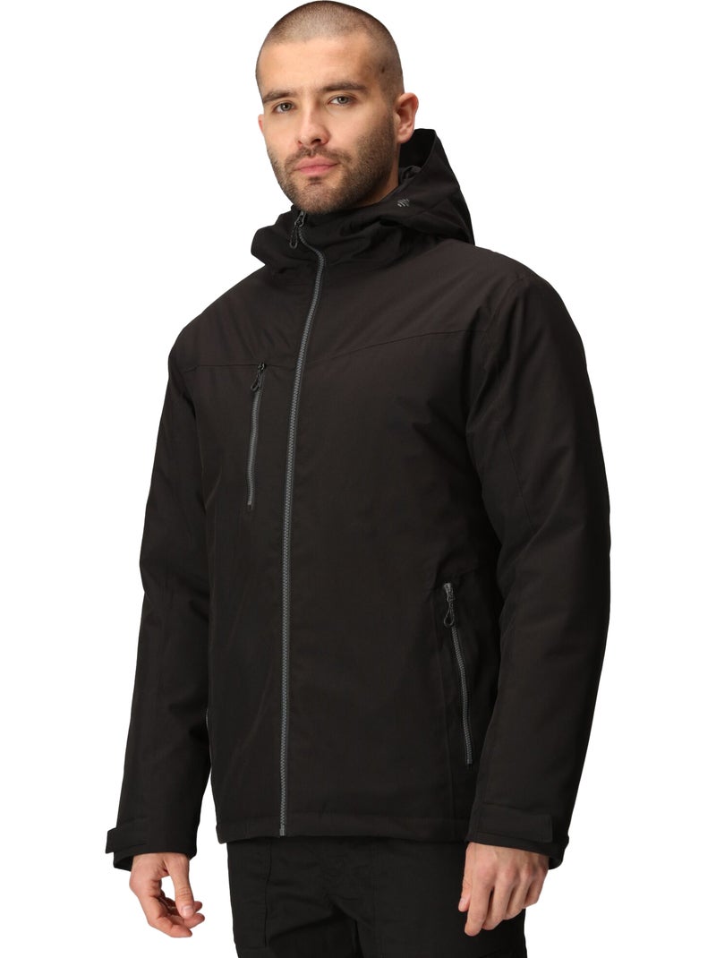 Regatta - Veste imperméable isolante à capuche NAVIGATE Noir Gris Noir - Kiabi