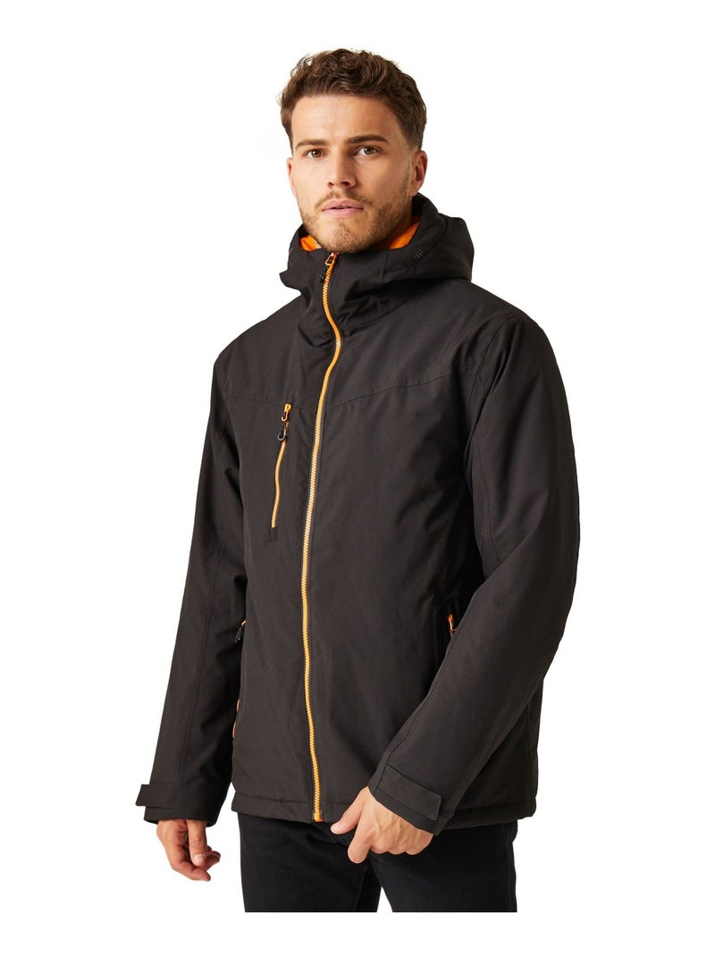 Regatta - Veste imperméable isolante à capuche NAVIGATE Noir Orange - Kiabi