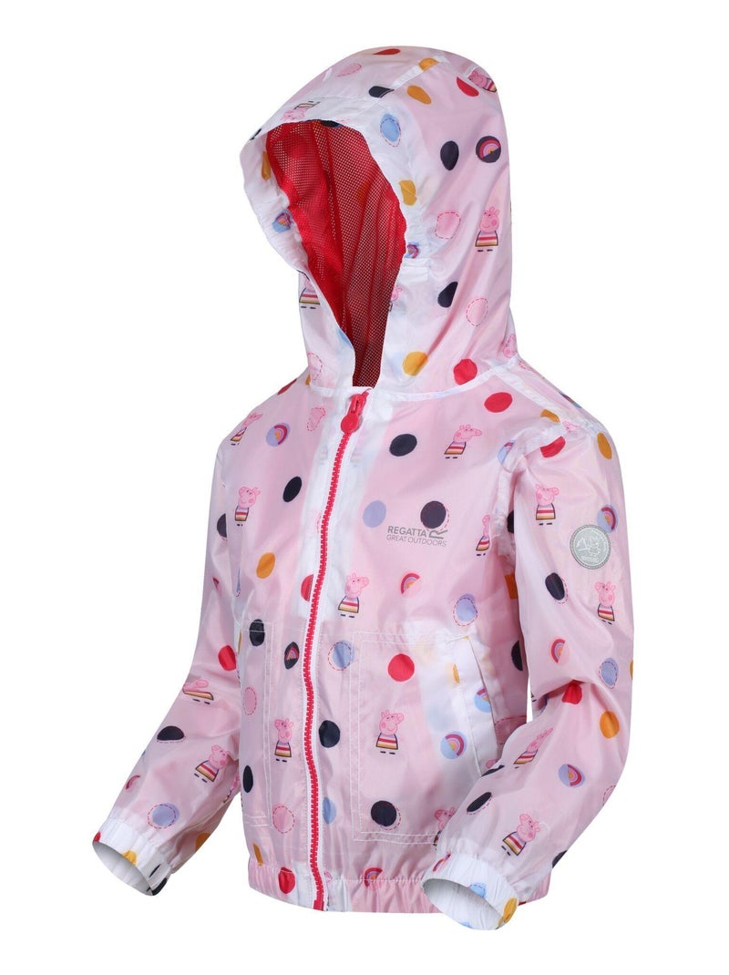 Regatta - Veste imperméable motif Peppa Pig motif/style à pois (Longueur: Hanches) Rose clair - Kiabi