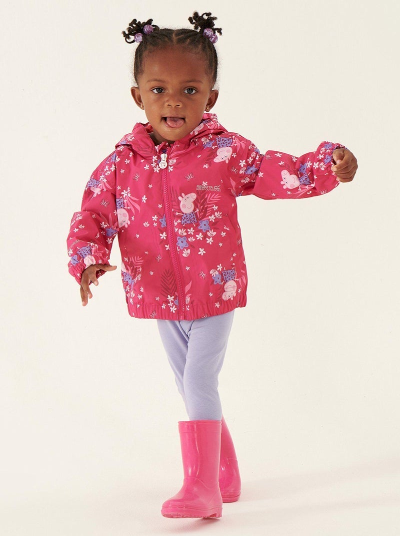 Regatta - Veste imperméable motif Peppa Pig motif/style fleurs Rose foncé - Kiabi