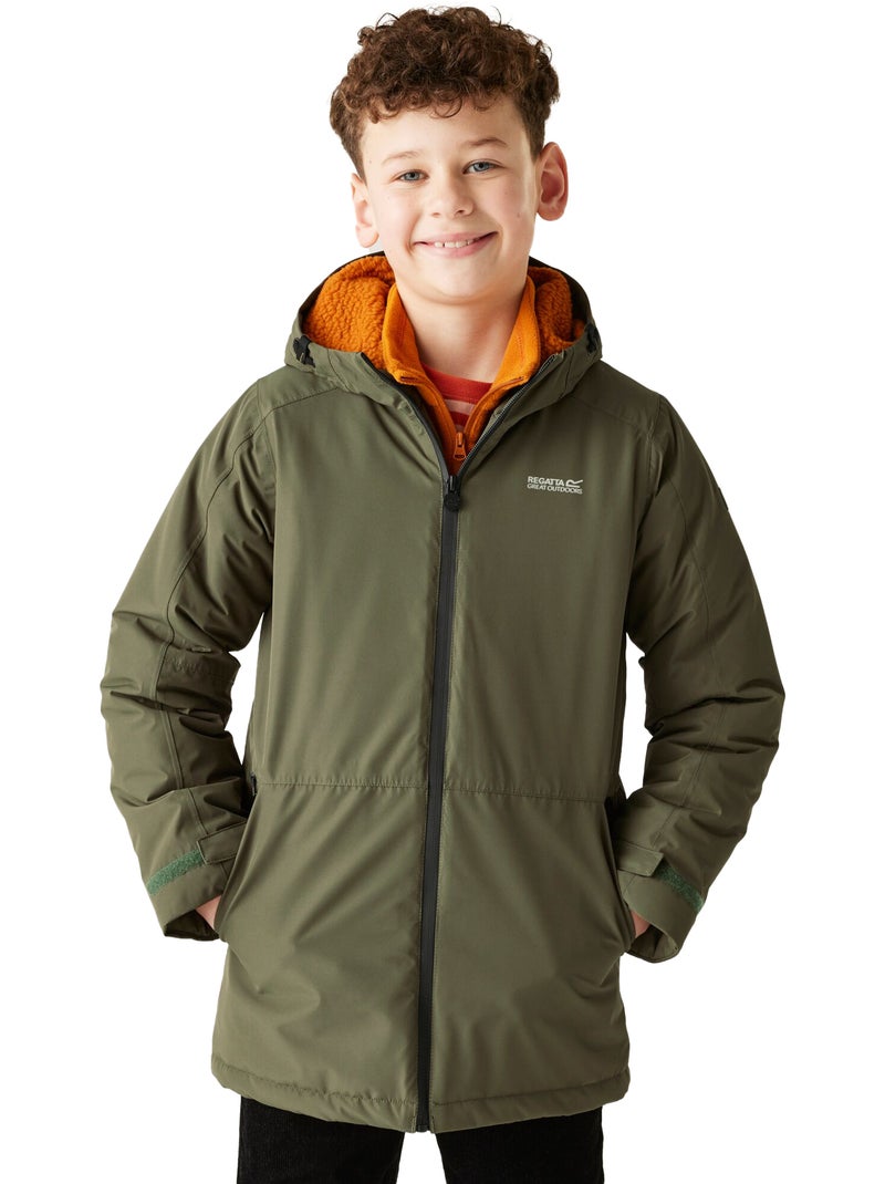 Regatta - Veste imperméable unie à capuche FARBANK Kaki - Kiabi