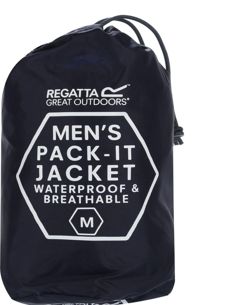 Regatta - Veste imperméable unie à capuche PACK IT Bleu marine - Kiabi