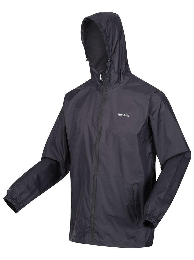 Regatta - Veste imperméable unie à capuche PACK IT Gris foncé - Kiabi
