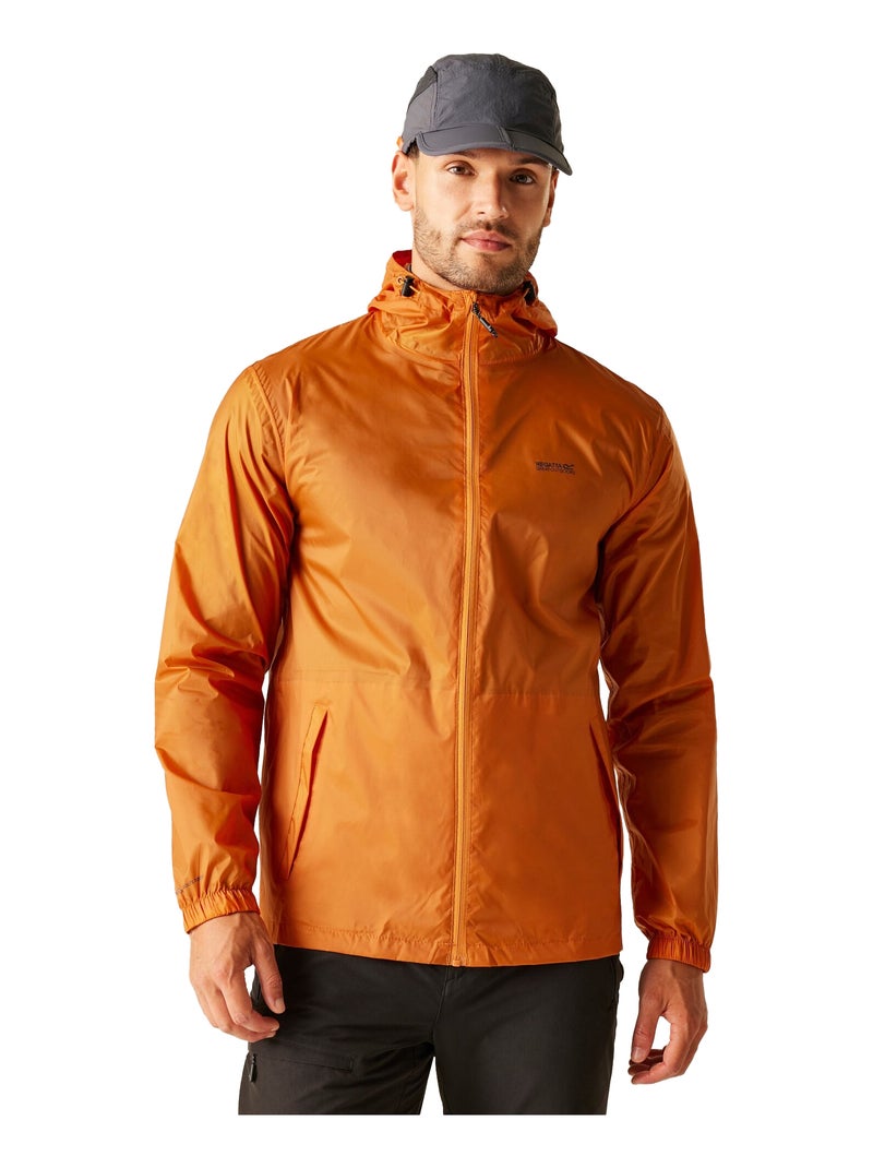 Regatta - Veste imperméable unie à capuche PACK IT Orange mandarine - Kiabi