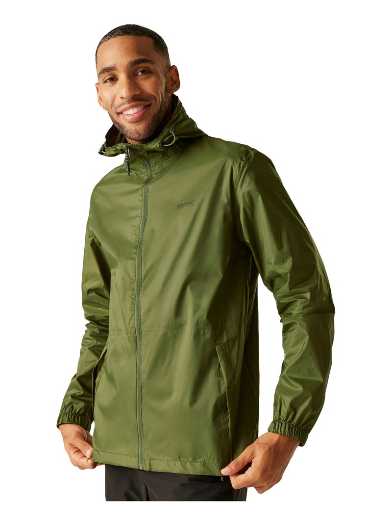 Regatta - Veste imperméable unie à capuche PACK IT Vert bouteille - Kiabi