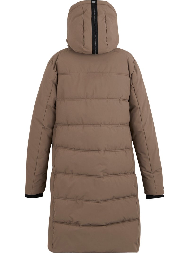 Regatta - Veste longue matelassée à capuche amovible ERYN Marron - Kiabi
