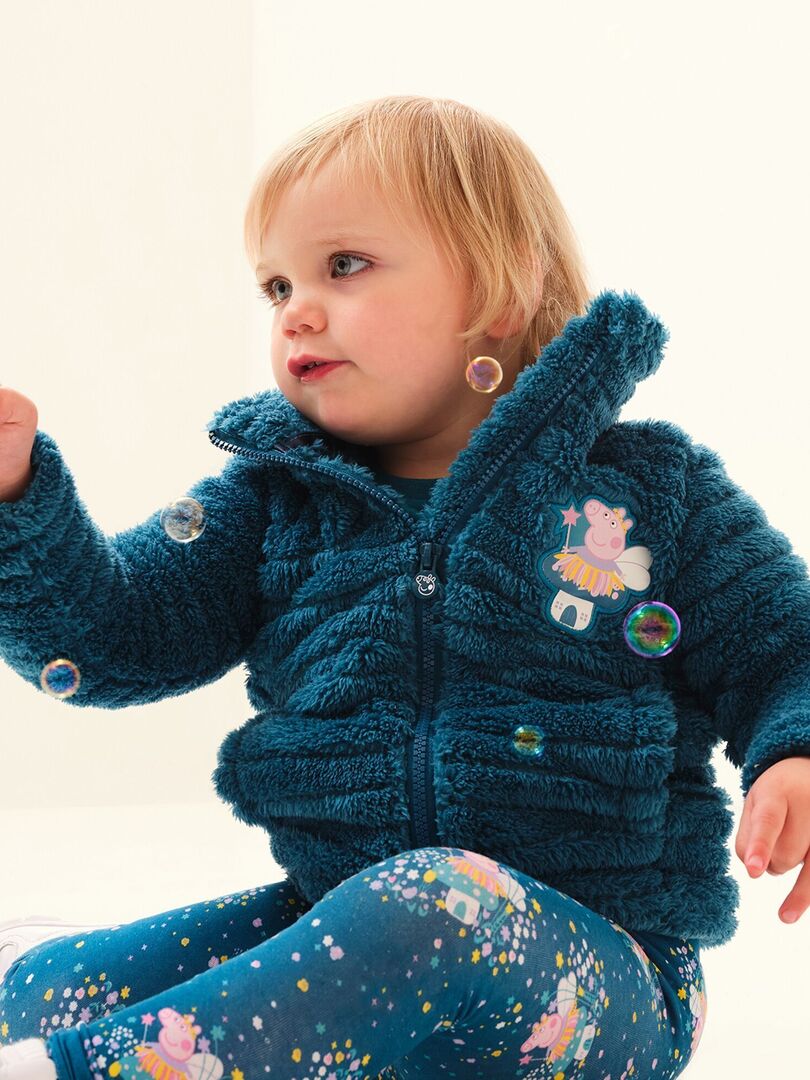 Cape Polaire Bébé Double Face - Taille 95/100 Cm, Côté Coton, Côté Polaire, Bleu