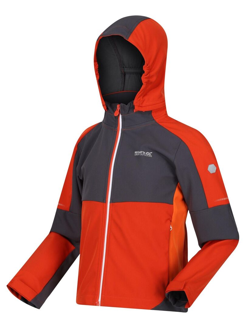 Veste Softshell Enfant Regatta Acidity V - Déperlante, Coupe-Vent, Capuche Détachable