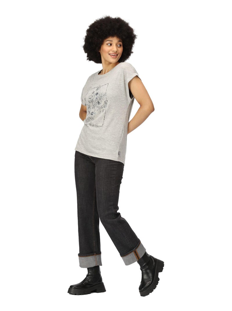Regatta T-Shirt Femmes/Dames Roselynn Wild Flowers Gris moyen - Kiabi
