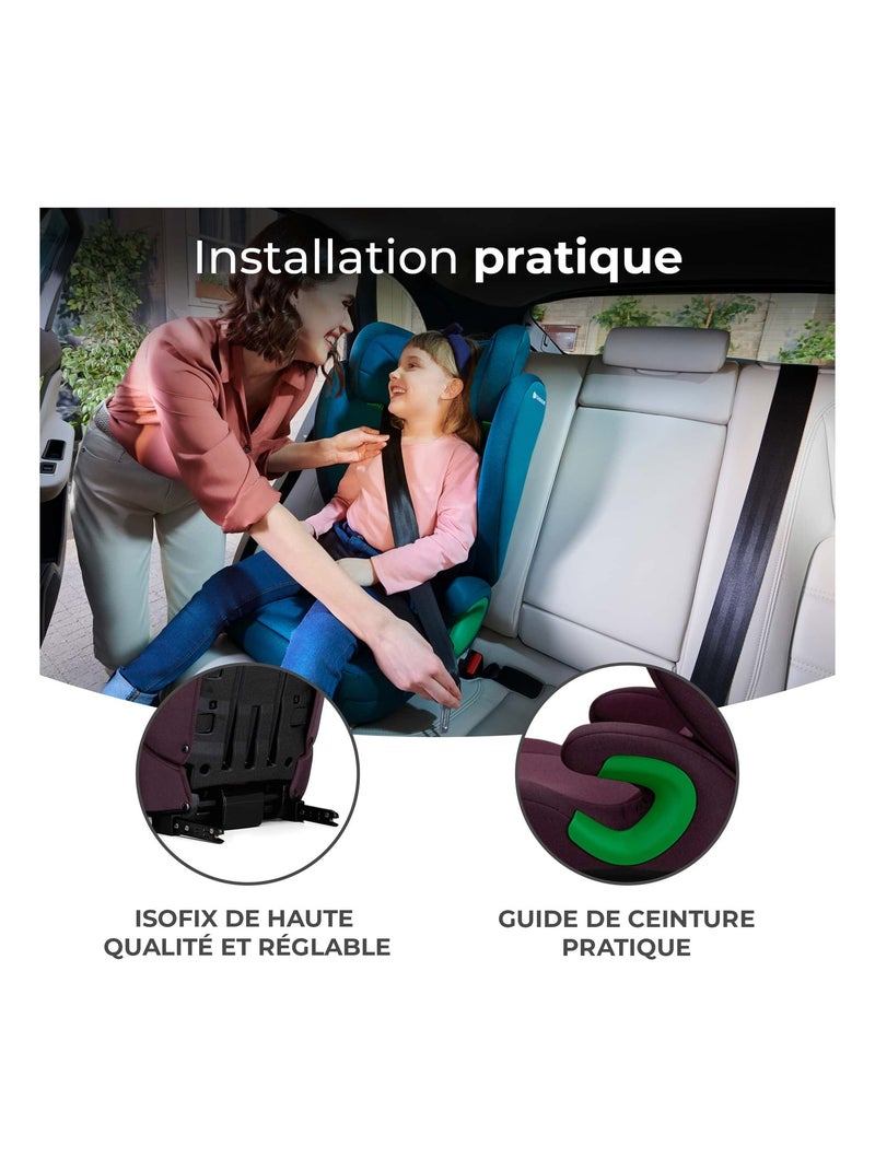 Rehausseur auto isofix groupe 2 3 avec siège profond réglable Bordeaux - Kiabi