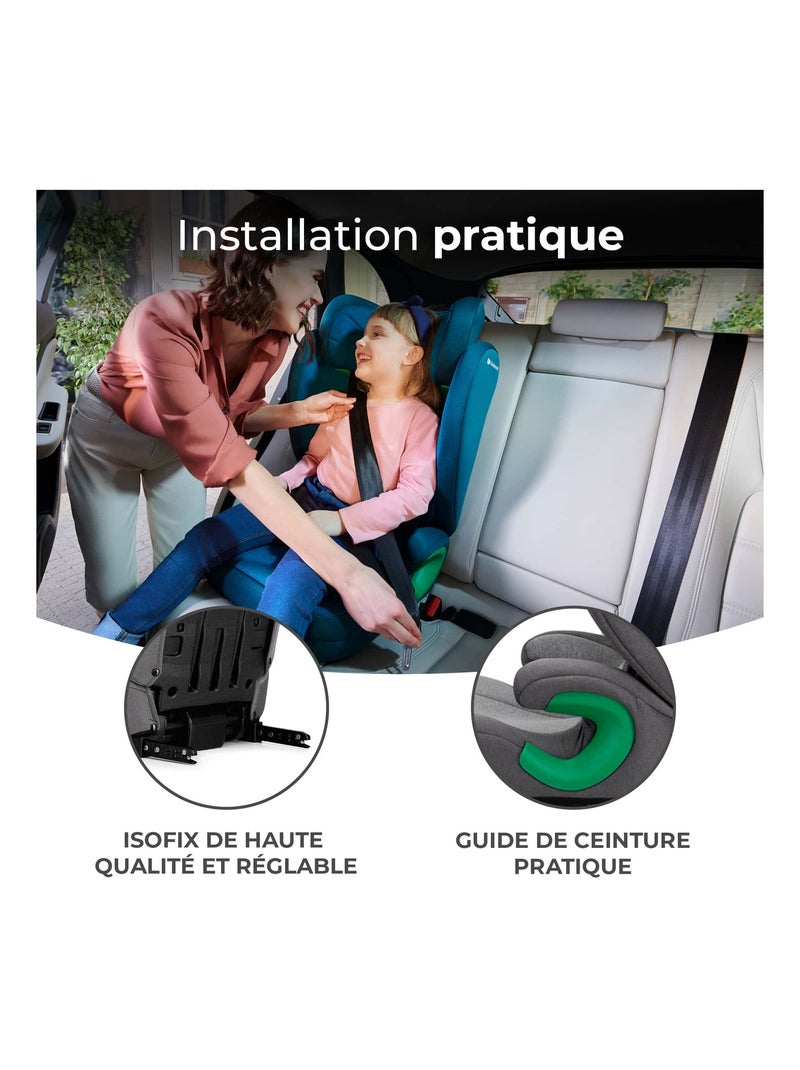 Rehausseur auto isofix groupe 2 3 avec siège profond réglable Gris - Kiabi