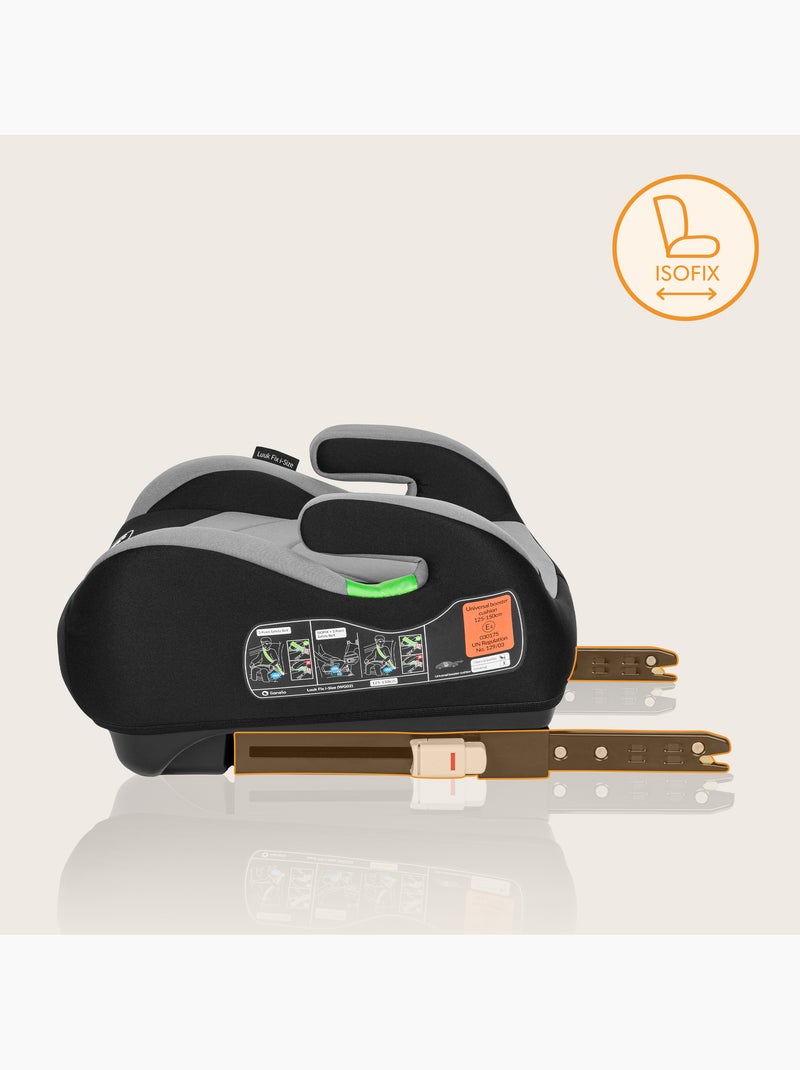 Réhausseur auto LIONELO Luuk Fix i-Size - ISOFIX - 125-150 cm - Groupe 3 Noir - Kiabi