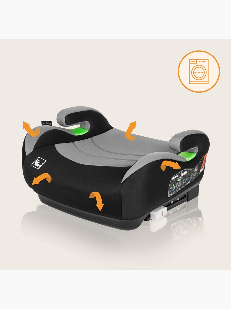 Réhausseur auto LIONELO Luuk Fix i-Size - ISOFIX - 125-150 cm - Groupe 3 Noir - Kiabi