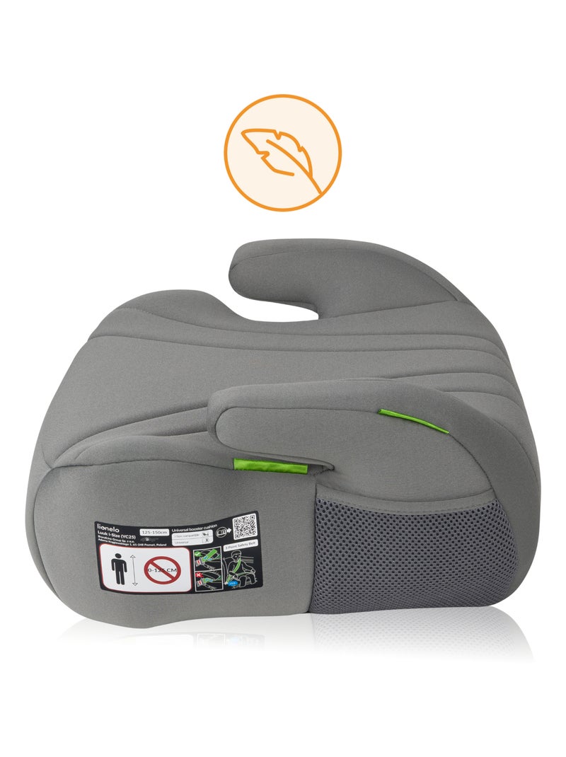 Rehausseur auto LIONELO Luuk i-Size - 125-150 cm - Groupe 3 (22-36 kg) - Léger Gris - Kiabi