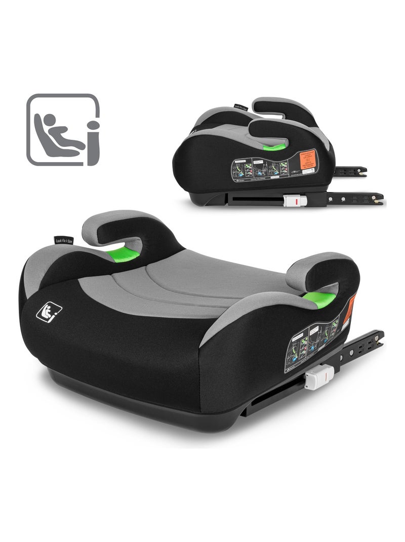 Réhausseur bas LIONELO Luuk Fix i-Size - ISOFIX - 125-150 cm - Groupe 2/3 Noir Gris - Kiabi