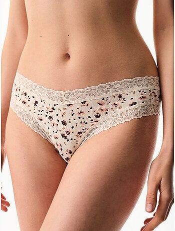 Relaxed cotton floral slip penti