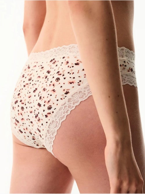 Relaxed cotton floral slip penti - Kiabi Relaxed cotton floral slip penti - Kiabi