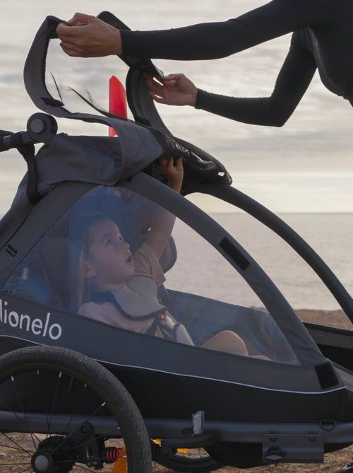 Remorque vélo 2en1 LIONELO Cama - Poussette tout terrain - 2 enfants - Jusqu’à 6 ans - Kiabi