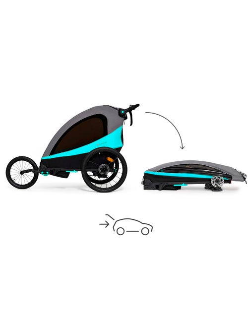 Remorque Vélo 3 en 1 Kinderkraft NAVA avec Poussette Jogging, Roues Gonflables et Suspension - Kiabi
