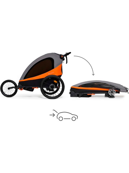 Remorque Vélo 3 en 1 Kinderkraft NAVA avec Poussette Jogging, Roues Gonflables et Suspension - Kiabi Remorque Vélo 3 en 1 Kinderkraft NAVA avec Poussette Jogging, Roues Gonflables et Suspension - Kiabi