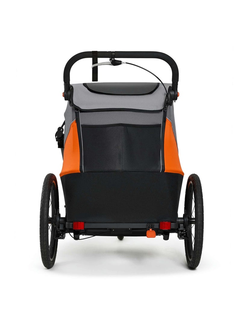 Remorque Vélo 3 en 1 Kinderkraft NAVA avec Poussette Jogging, Roues Gonflables et Suspension Orange - Kiabi