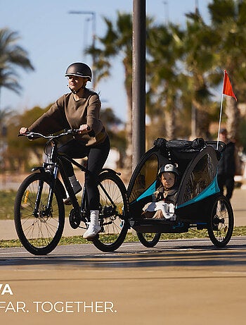 Remorque vélo enfant 3 en 1 convertible fonctions poussette et jogger