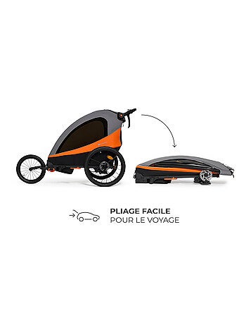 Remorque vélo enfant 3 en 1 convertible poussette et jogger