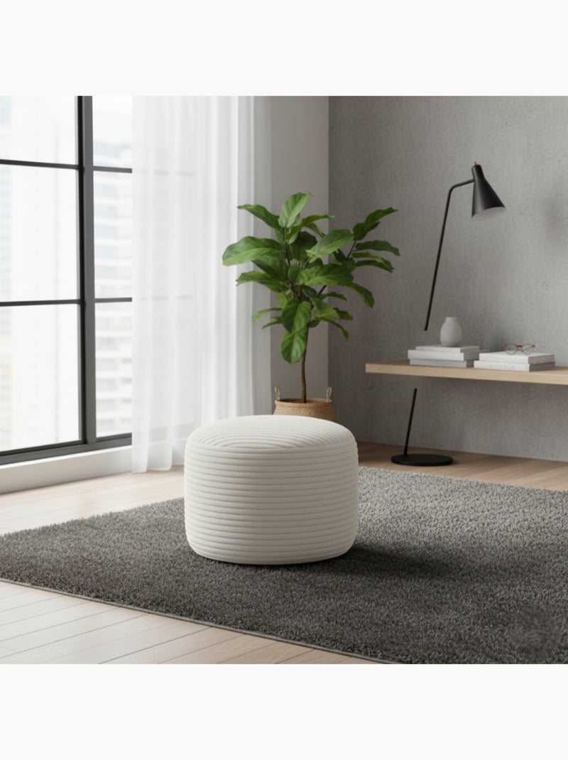 Repose-pieds déhoussable en velours côtelé 50x30 cm Beige - Kiabi