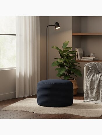 Repose-pieds déhoussable en velours côtelé 55x30 cm