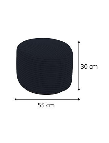 Repose-pieds déhoussable en velours côtelé 55x30 cm