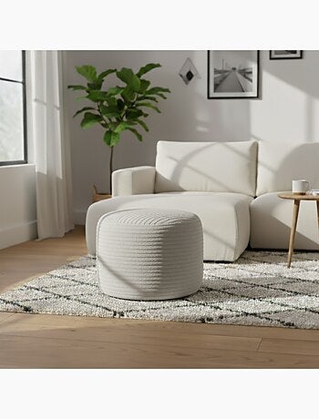 Repose-pieds déhoussable en velours côtelé 55x30 cm