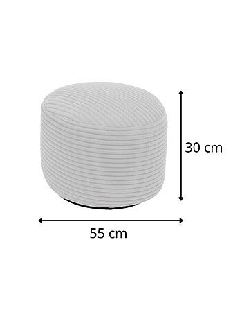 Repose-pieds déhoussable en velours côtelé 55x30 cm