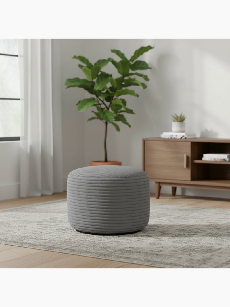 Repose-pieds déhoussable en velours côtelé 55x30 cm Gris foncé - Kiabi
