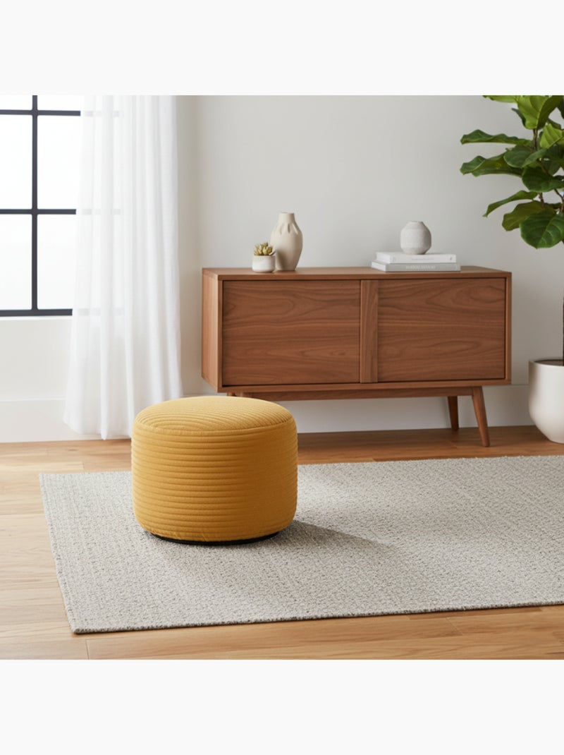 Repose-pieds déhoussable en velours côtelé 55x30 cm Jaune moutarde - Kiabi