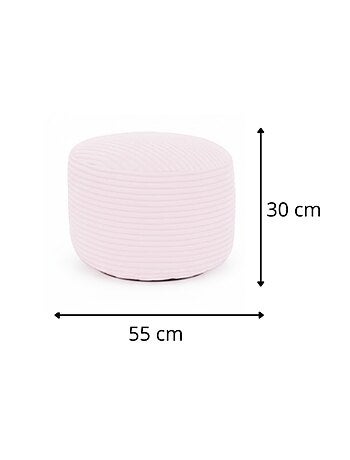 Repose-pieds déhoussable en velours côtelé 55x30 cm