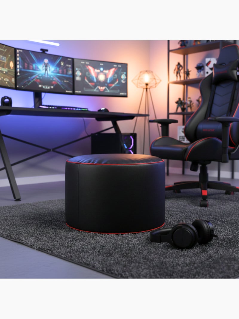 Repose-pieds gaming en similicuir 50x30 cm Rouge - Kiabi