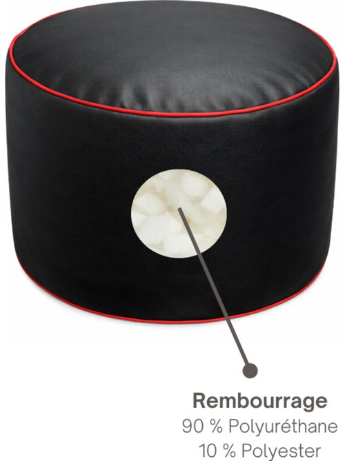 Repose-pieds gaming en similicuir 50x30 cm - Kiabi