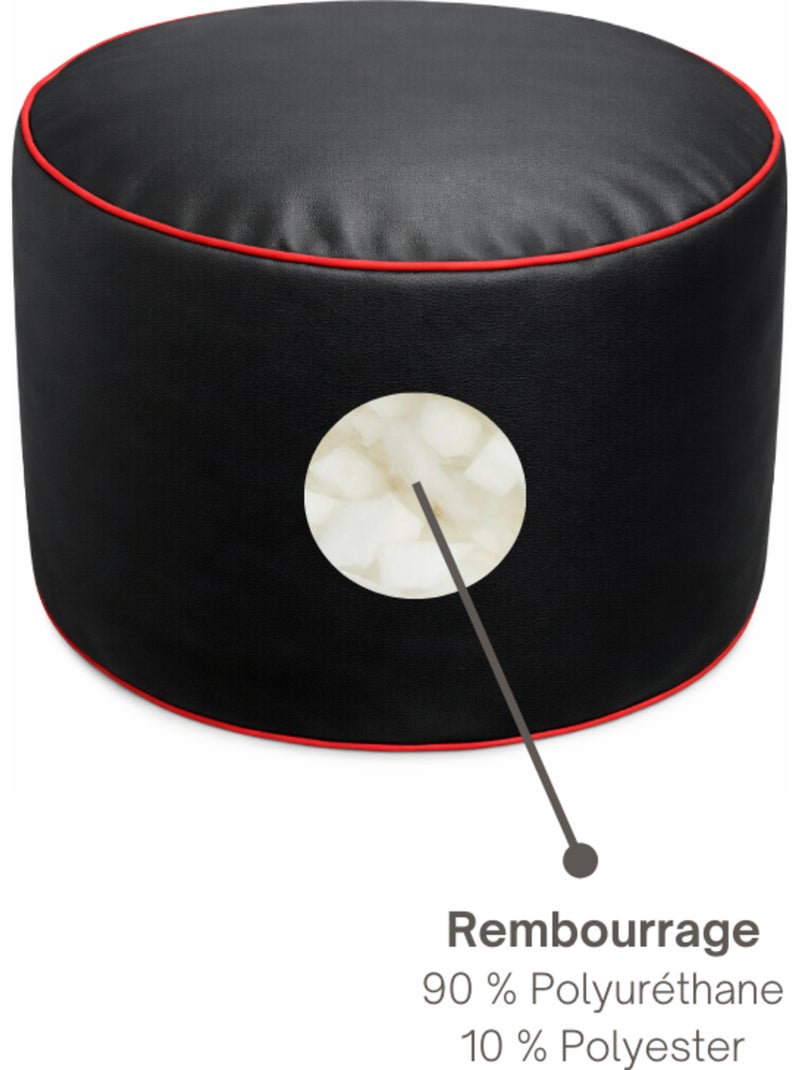 Repose-pieds gaming en similicuir 50x30 cm Rouge - Kiabi