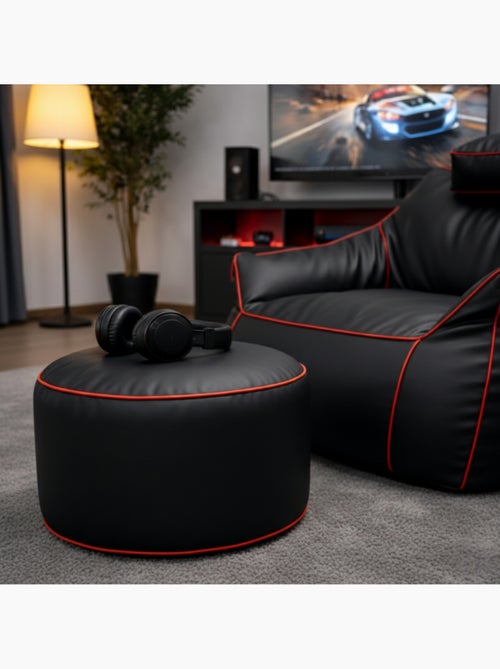 Repose-pieds gaming en similicuir 50x30 cm - Kiabi